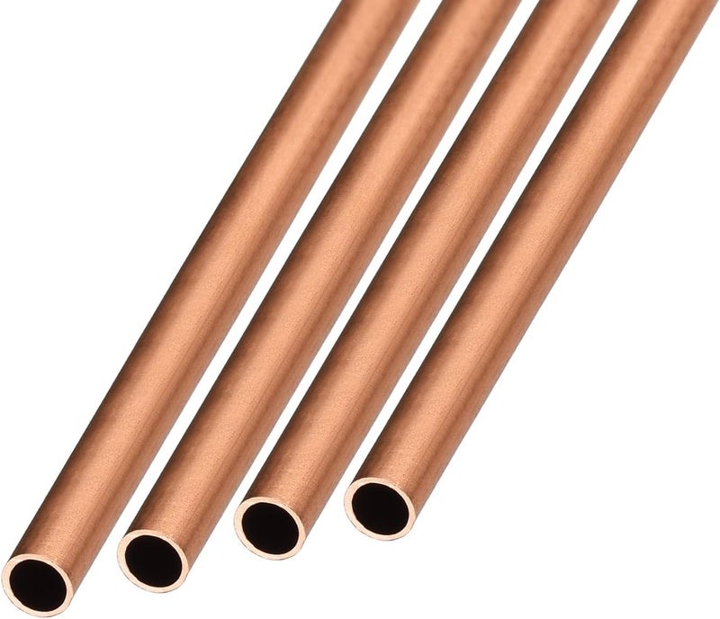 METALLIXITY Copper Tube (3mm OD x 0.25mm Wall T x 300mm L) 4Pcs, Straight Tubing - for Home Furnishing, Machinery, DIY Handicraft - Image 1